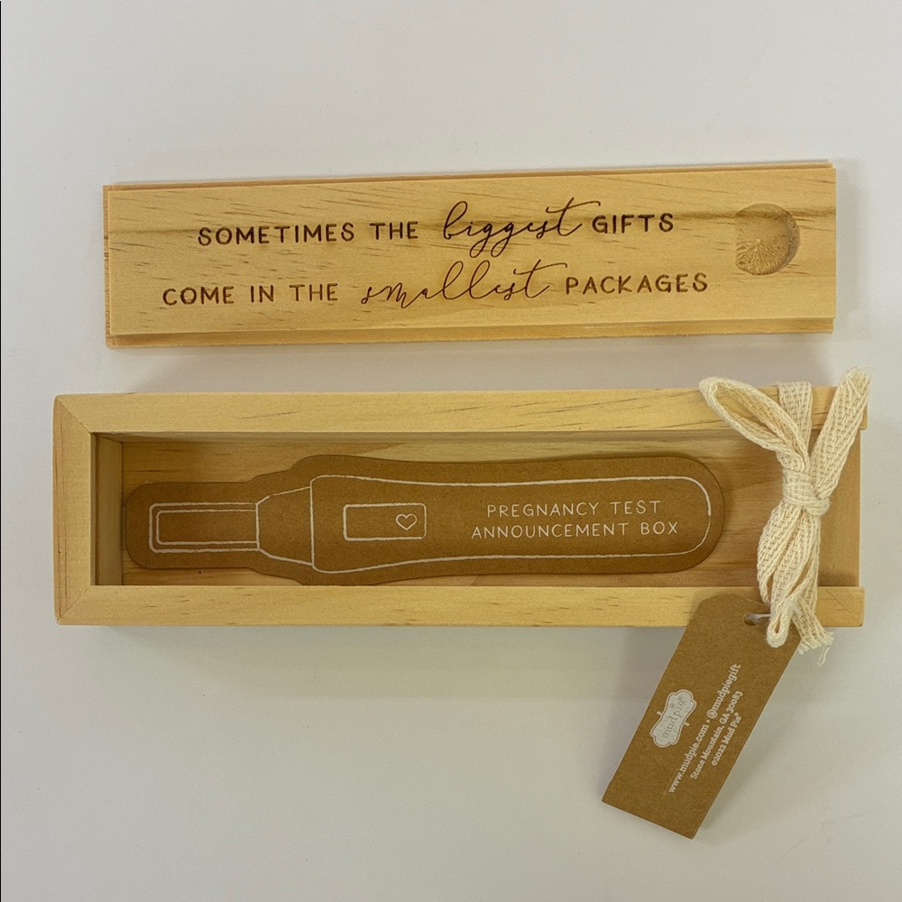 Mud Pie Wooden Pregnancy Test Announcement Box